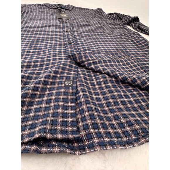 New Report Collection Men's Size L Soft Touch Flannel Blue Plaid Classic Fit - Picture 7 of 11